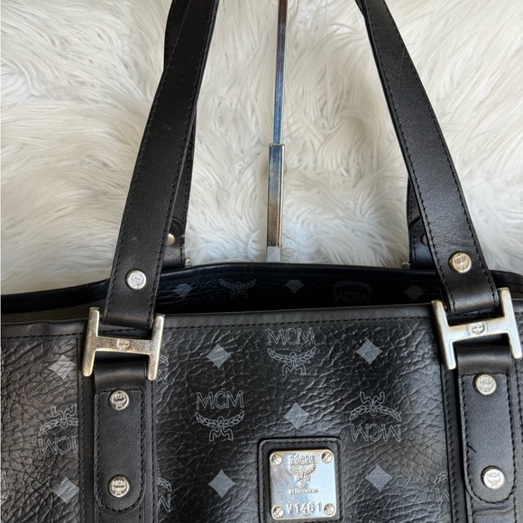 MCM Black and Gray Monogram Tote - Picture 2 of 14